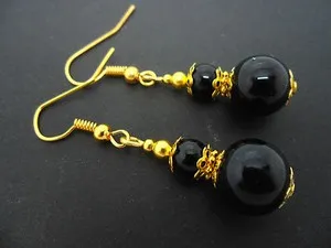 Authentic Mystic's Embrace Black Onyx Earrings, Guardians Of Shadowed Grace