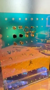 Authentic 4 pair studs that do sparkle, gold plated pearls, large black Spinal studs