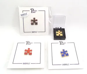 Authentic Mystic Quartet of Enchanted Puzzle‑Piece Lapel Pins