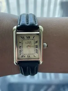 Authentic The 1970s Must De Cartier Tank: A Timeless Vessel of Golden Radiance and Sapphire Vision