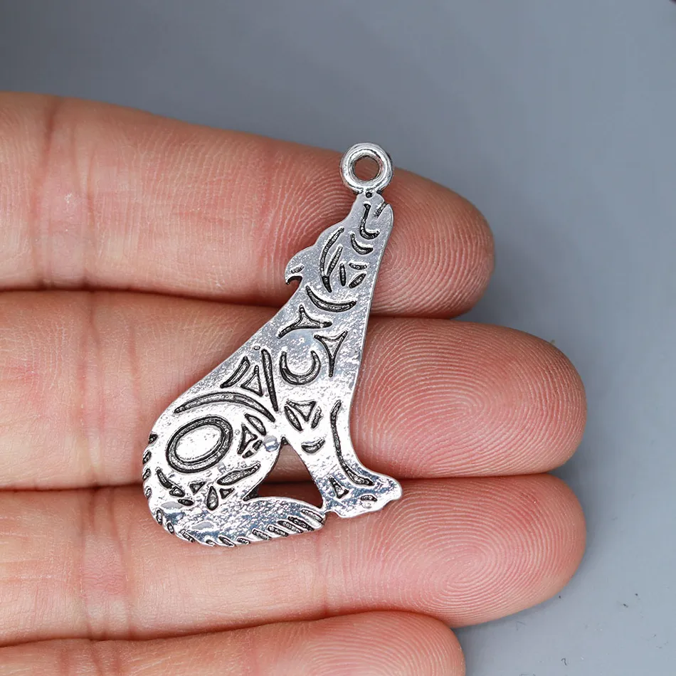 Authentic 3Pcs/lot Punk Slavic Howling Wolf Legend Charm Stainless Steel Pendant For DIY Necklace Handmade Jewelry Making Accessories