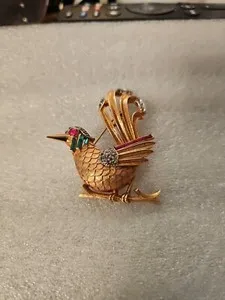 Authentic The Gilded Avian Oracle: Trifari Bird of Paradise Talisman