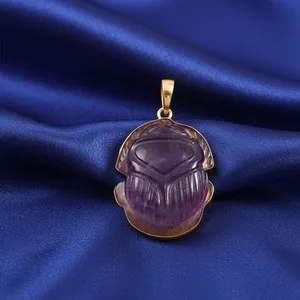 Authentic The Scarab of Celestial Wisdom: Amethyst and Sterling Silver Talisman