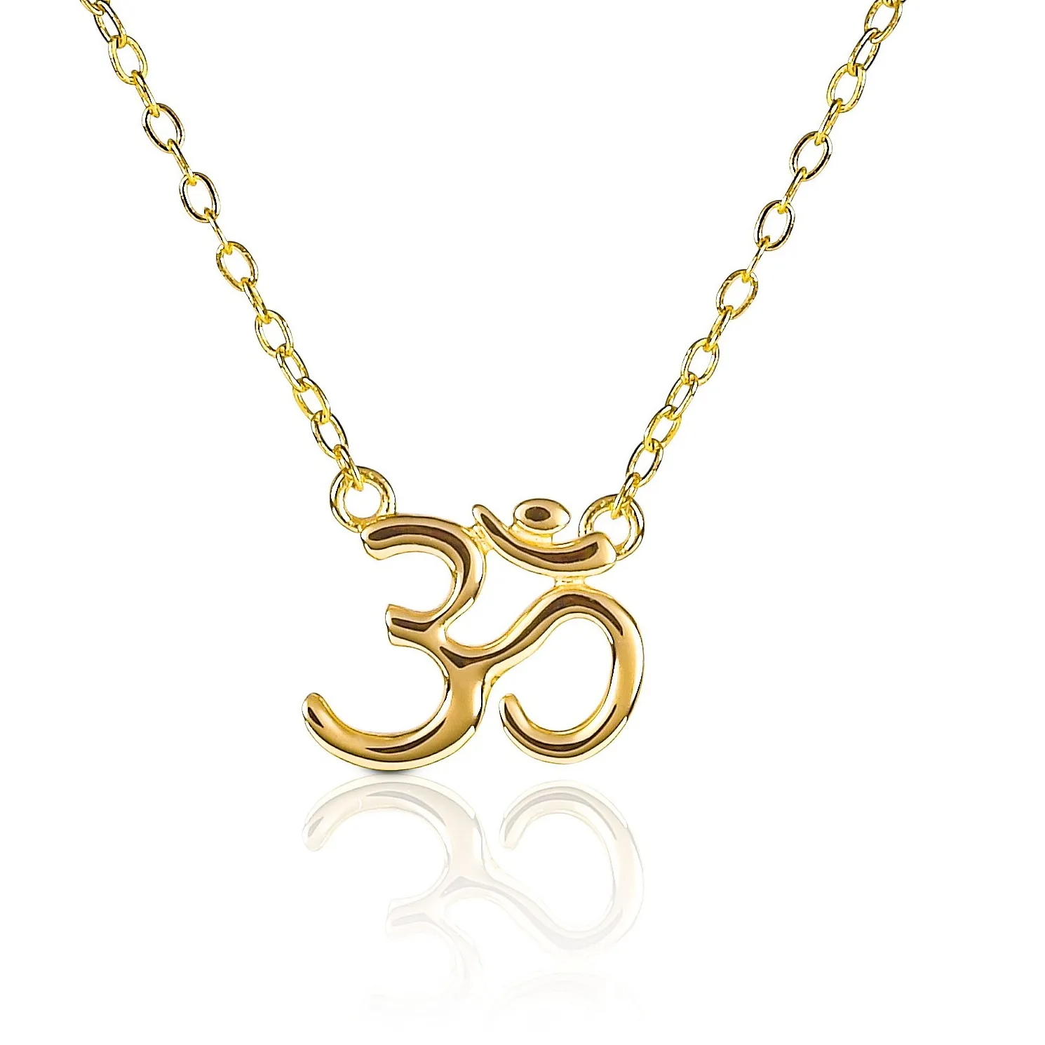 Authentic Gold Plated 925 Sterling Silver Divine OM Pendant Necklace For Women