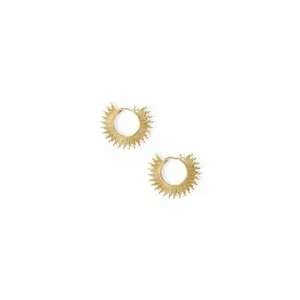 Authentic Embracing Radiant Joy: Shine On Gold-Plated Sunburst Earrings