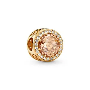 Authentic Celestial Radiance: 14k Gold‑Plated Pandora Abstract Charm – A Beacon of Inner Light
