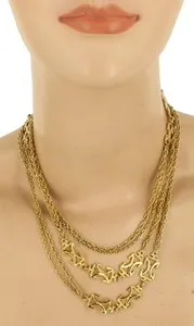 Authentic The Eternal Mirror 52-Inch Symmetrical Double-Link Gold-Plated Talismanic Chain