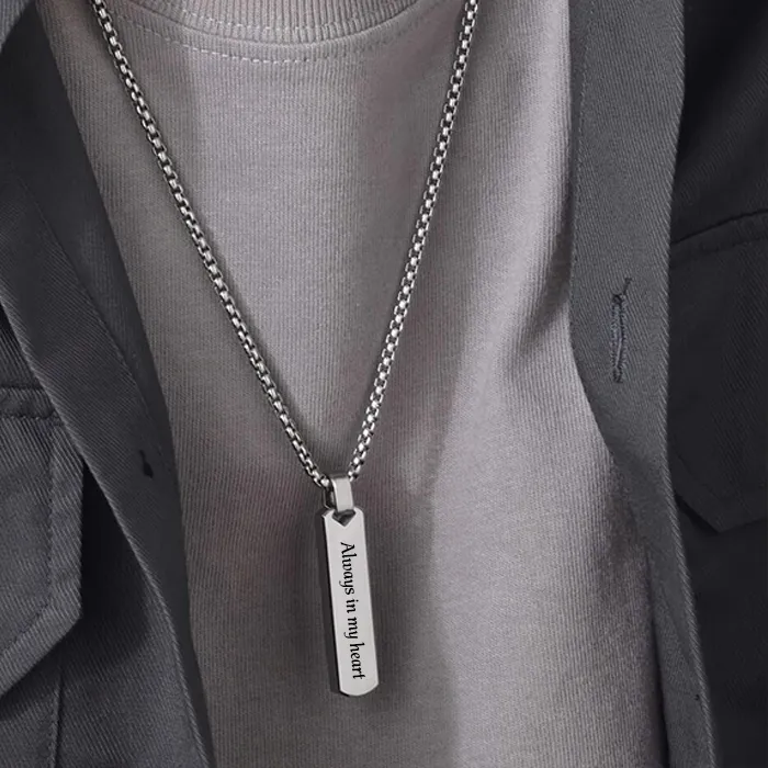 Authentic The Monolith of Intent: Custom Three-Dimensional Engraved Pillar Pendant
