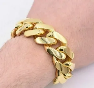 Authentic Celestial Covenant: 24mm Golden Cuban Link Bracelet