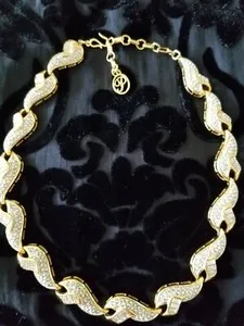 Authentic 🎁 VINTAGE 70's JOSEPH PISCITELLI ART DECO INSPIRED WAVE/WINGS MOTIF GOLD PLATED