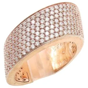 Authentic 925 Sterling Silver Vintage Ring Gold Plated CZ Eternal Wave Band Sz 8 RG36708