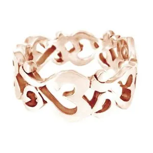 Authentic Aum/Om Symbol Band 14K Rose Gold Plated Eternity Ring