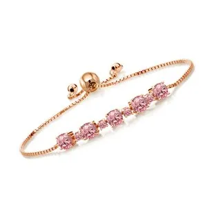 Authentic Radiant Cascade of Starlight: The Rose Gold Birthstone Tennis Bracelet