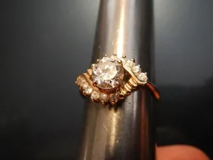 Authentic Celestial Aura: 14K Gold‑Plated White Quartz Ring (Size 9‑3/4)