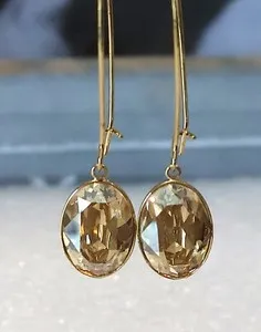 Authentic Swarovski Puzzle Golden Topaz Dangle Earrings