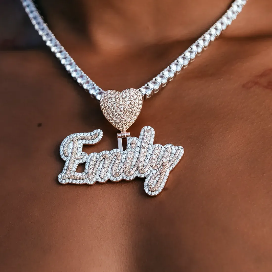 Authentic The Sacred Moniker Talisman: Custom Two-Tone Moissanite Nameplate