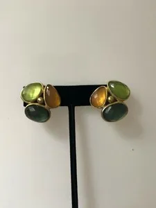 Authentic VAUBEL Celestial Geometries 14K Gold Plated Talismanic Earrings