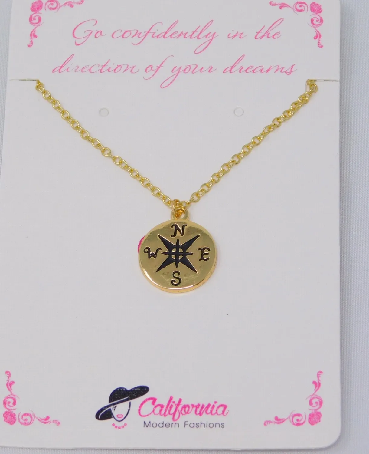 Authentic Navigate Life's Journey with the Golden Compass Necklace