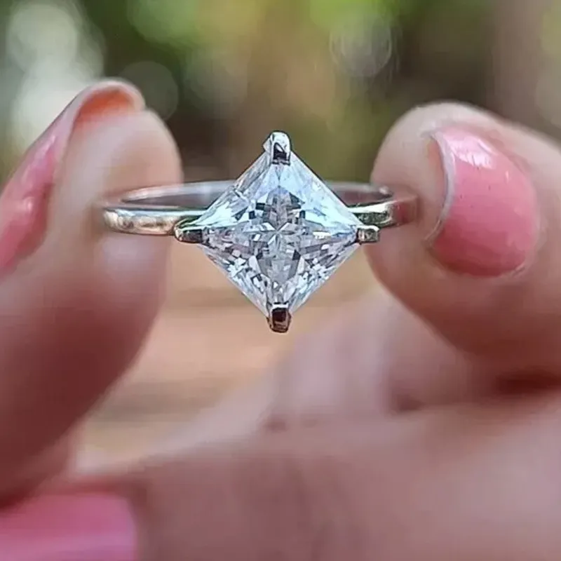 Authentic The Celestial North Star Princess Moissanite Compass Ring