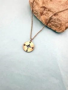Authentic The Celestial Navigator: Gold-Plated Sterling Silver Compass Talisman