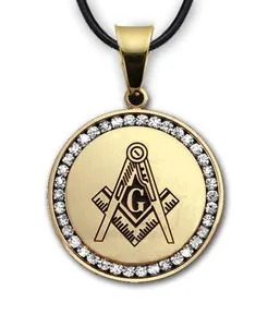 Authentic Celestial Compass Pendant – Gold-Plated Freemason's Emblem