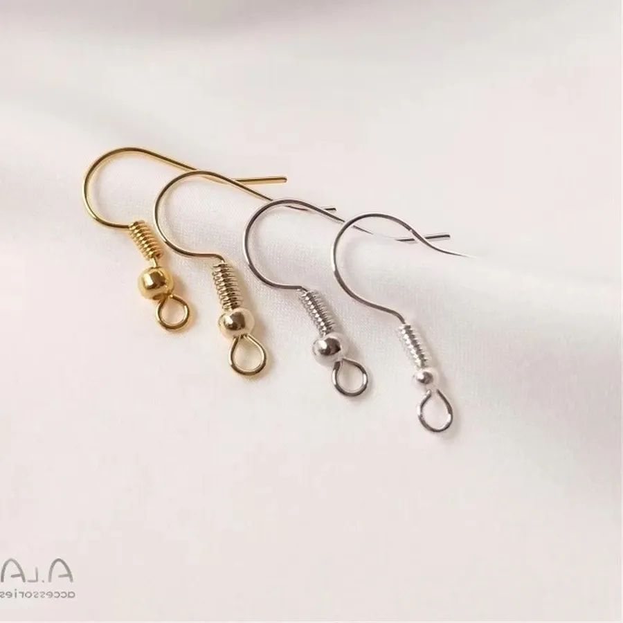 Authentic 14K Real Gold Plated Four-Ring Earrings, S Pin, Handmade DIY Ear Jewelry Accessories E001