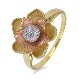 Authentic Radiant Tri-Tone Harmony Bridal Bangle
