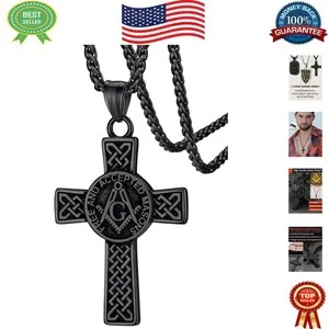 Authentic Freemason Compass Symbol Necklace - Stylish Gold Plated Jewelry