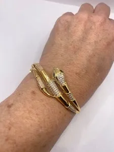 Authentic The Ouroboros Embrace Gold-Plated Serpent Bangle