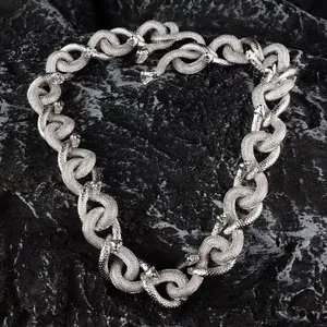 Authentic Serpentine Gold‑Plated Mystic Necklace – 18K Enchanted Zirconia