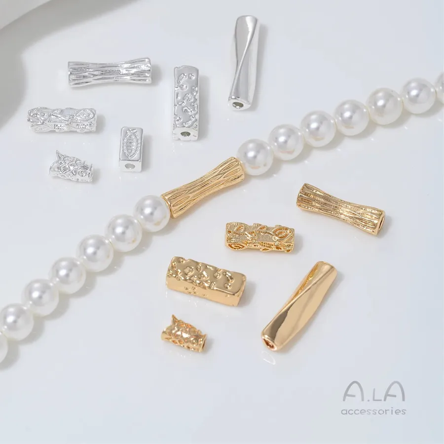 Authentic Koi Of The Narrowing Current Gold- Plated Rectangular Spirit Beads
