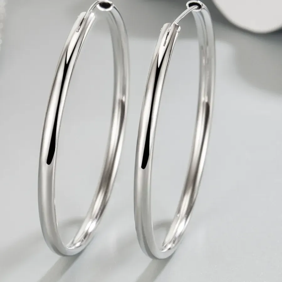 Authentic Celestial Silver Hoops: 3MM Radiant Circles of Protection