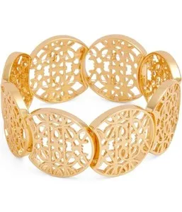 Authentic Vera Bradley Roanoke Indiana Signature Gold Plated Stretch Bracelet