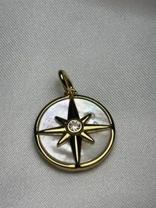 Authentic The Celestial Navigator Mother of Pearl Compass Star Talisman