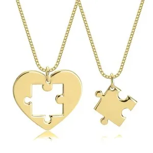 Authentic Sacred Heart Harmony Puzzle Necklace - Handcrafted Gold-Plated Amulet of Unbreakable Love