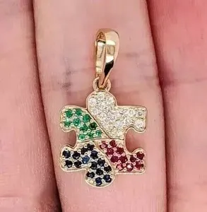 Authentic The Celestial Enigma Puzzle Pendant in Radiant 14K Yellow Gold Finish