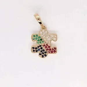 Authentic The Verdant Puzzle 14k Gold-Plated Emerald Pendant