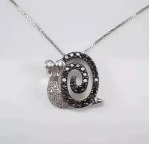 Authentic The Golden Spiral of Patience: Lab-Created Diamond Snail Talisman in Two-Tone 14k Gold
