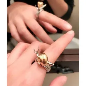 Authentic The Golden Spiral of Patience: 18k Gold Plated Snail Ring