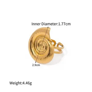 Authentic The Golden Spiral of Evolution 18K Gold Plated Snail Shell Talisman Ring