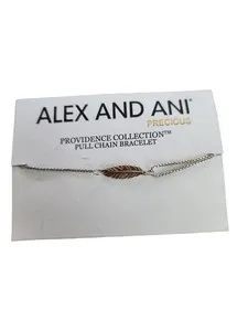 Authentic Alex And Ani Precious Feather Pull Cord 14kt Gold Plated Bracelet $68