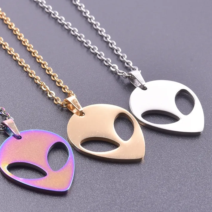 Authentic Alien Pendant Chain Neck Decoration Necklace Accessories Steam Punk Collares Para Mujer Kpop Jewelry Choker