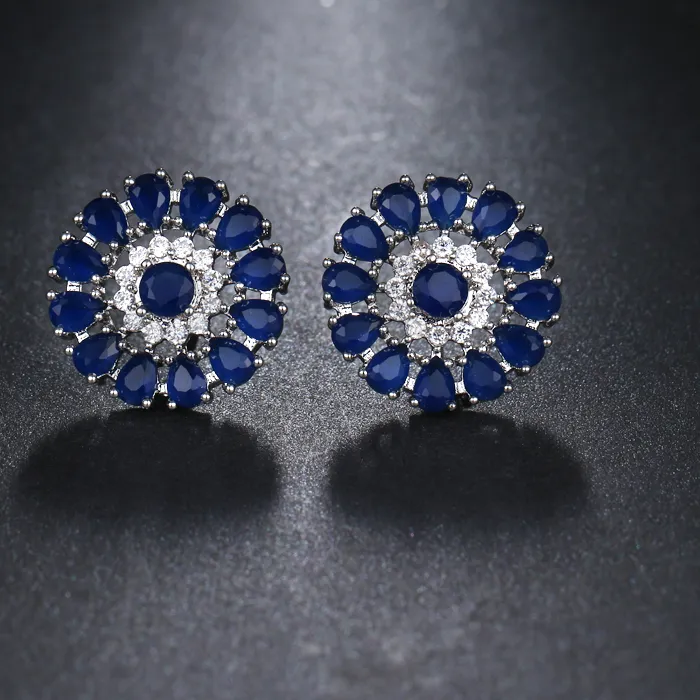Authentic Celestial Azure Studs: Vessels of Clarity and Grace