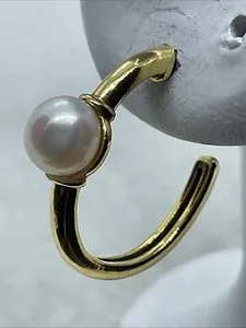 Authentic Radiant Luminescents: Gold-Plated Freshwater Pearl Talisman Earrings