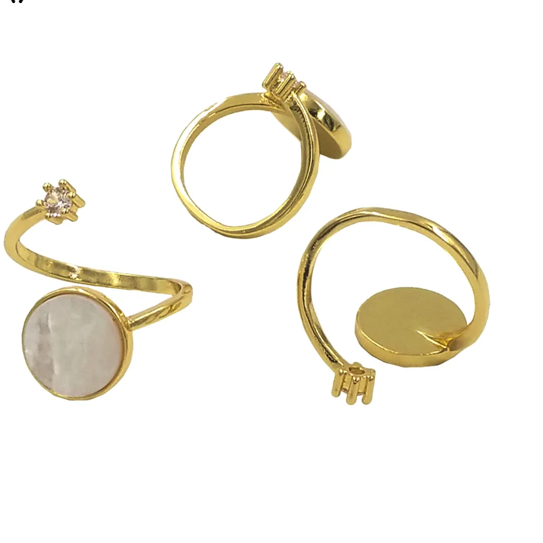 Authentic Wt- Mpr092 Wkt Christian Jewelry Design 18K Gold Plated Adjustable Religious Virgin Mary Ring With Zircon Stone 10Pcs