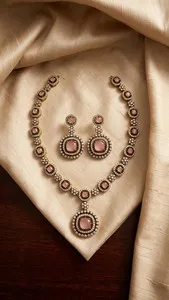 Authentic Asavari Delicate Gold Plated Jewelry Set for Women Dainty Feather Motif Pendant