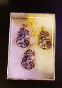 Authentic Gold Plated Feather Design Set - 24" Snake Chain - Lobster Clasp