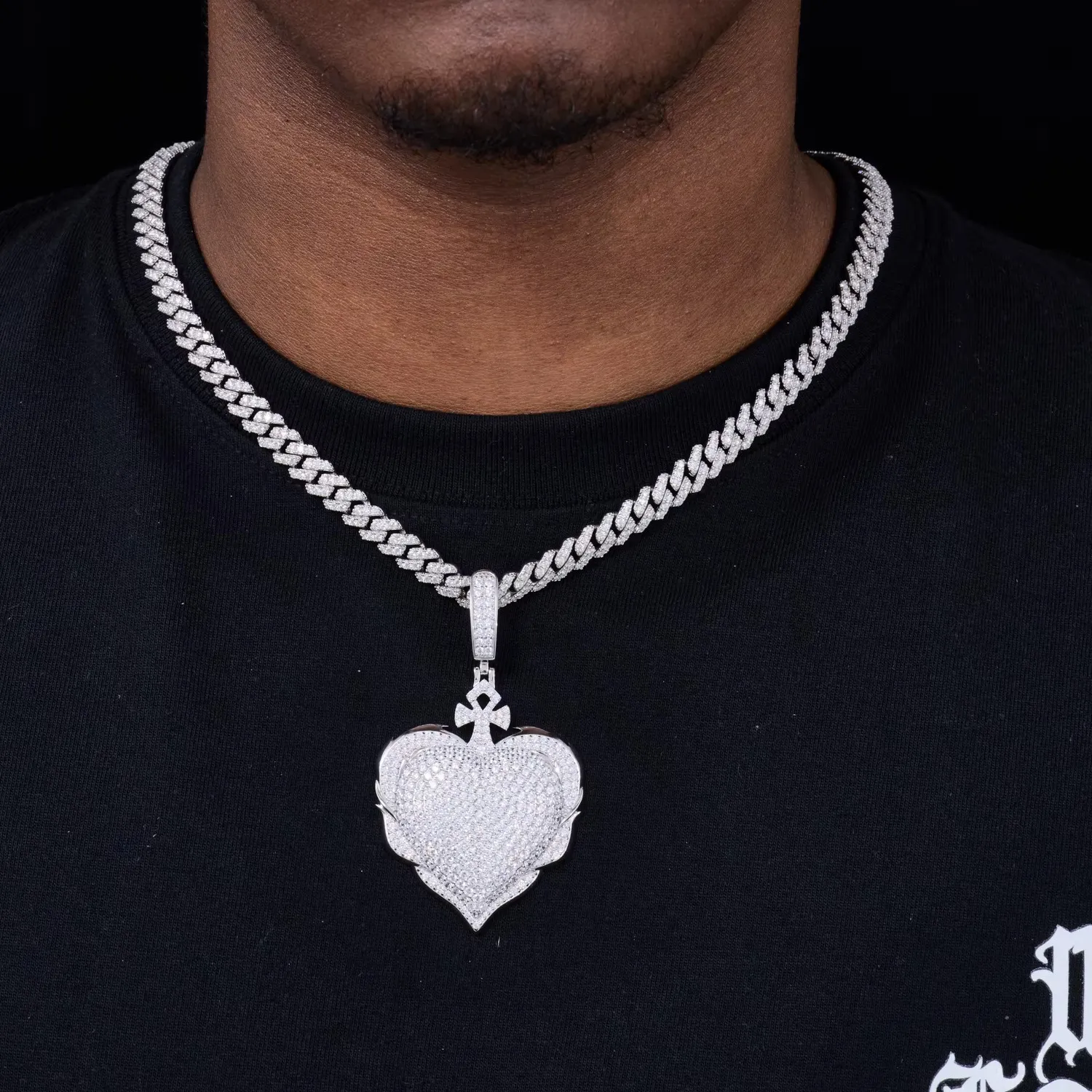 Authentic The Moissanite Heart Ankh Cross: A Sacred Embrace of Love and Eternal Life