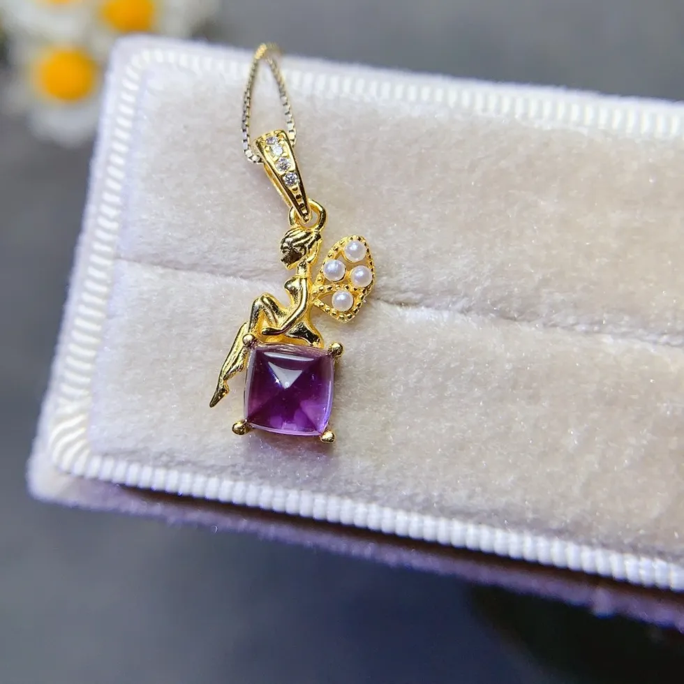 Authentic Radiant Amethyst Sugar Tower Talisman in Sterling Silver