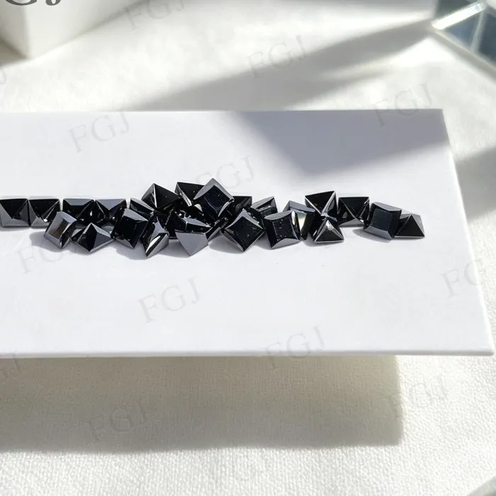 Authentic VVS1 Black Princess Cut Loose Moissanite Gemstone 0.3-4ct Bulk Supply For Custom Luxury Engagement Jewelry Setting